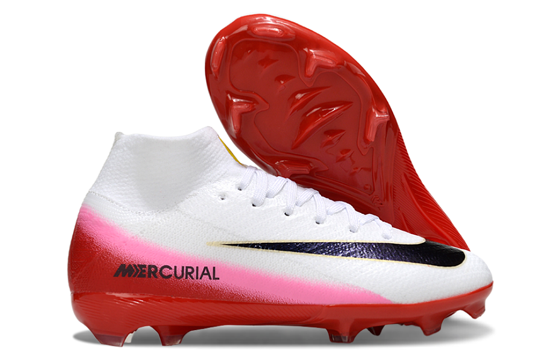 Kid size Mercurial Vapor 16 - white / pink / orange / black - FG high cut